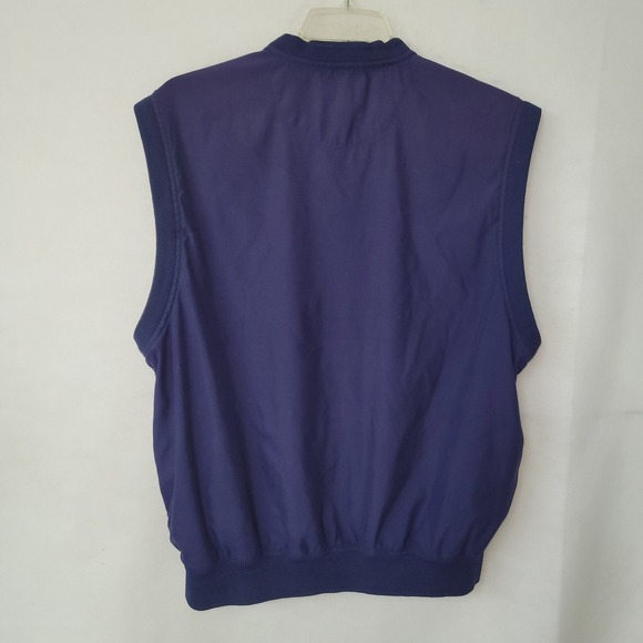 Eddie Bauer Golf Mens V Neck Sleeveless Vest Navy Blue Size Large‎ Windbreaker - Picture 9 of 12